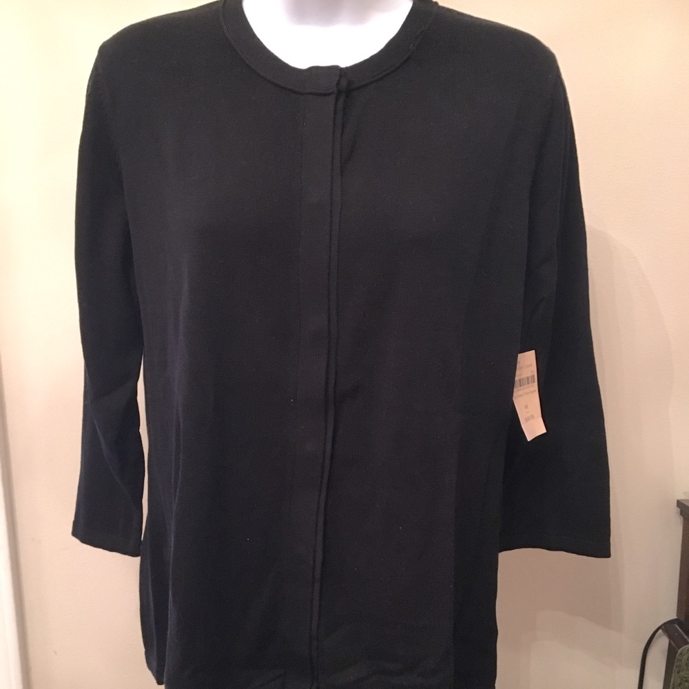 COLDWATER CREEK BLACK CARDIGAN SWEATER NWT